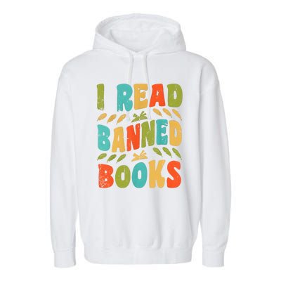 Funny Librarian Freedom Reader Grunge I Read Banned Books Garment-Dyed Fleece Hoodie