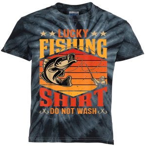 Funny Lucky Fishing Do Not Wash It Funny Fhishing Kids Tie-Dye T-Shirt