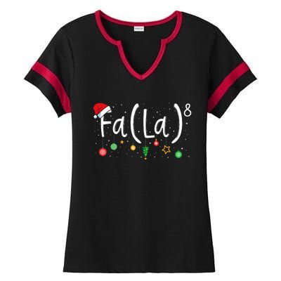 FA (LA)8 Funny Xmas Santa Fa La Math Teacher  Ladies Halftime Notch Neck Tee