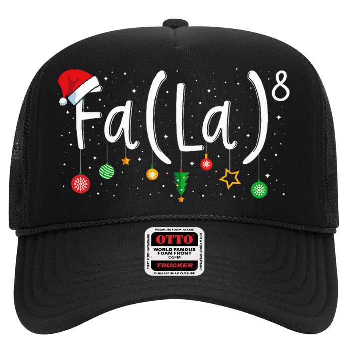 FA (LA)8 Funny Xmas Santa Fa La Math Teacher  High Crown Mesh Back Trucker Hat