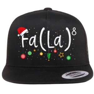 FA (LA)8 Funny Xmas Santa Fa La Math Teacher  Flat Bill Trucker Hat