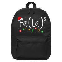 FA (LA)8 Funny Xmas Santa Fa La Math Teacher  16 in Basic Backpack