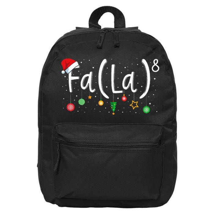 FA (LA)8 Funny Xmas Santa Fa La Math Teacher  16 in Basic Backpack