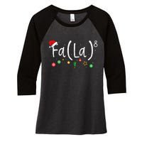 FA (LA)8 Funny Xmas Santa Fa La Math Teacher  Women's Tri-Blend 3/4-Sleeve Raglan Shirt