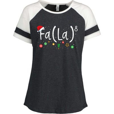 FA (LA)8 Funny Xmas Santa Fa La Math Teacher  Enza Ladies Jersey Colorblock Tee