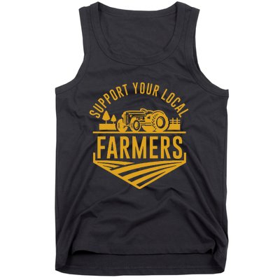 Farm Local Food Patriotic Farming Gift Idea Farmer Tank Top