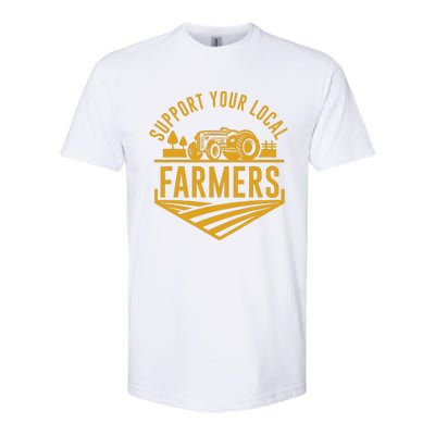 Farm Local Food Patriotic Farming Gift Idea Farmer Softstyle CVC T-Shirt