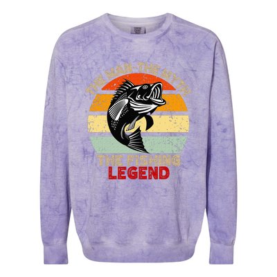 Fishing Legend Funny Freshwater Fish Lover Retirement Gift Colorblast Crewneck Sweatshirt