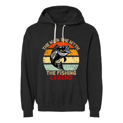 Fishing Legend Funny Freshwater Fish Lover Retirement Gift Garment-Dyed Fleece Hoodie