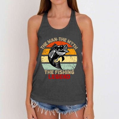 Fishing Legend Funny Freshwater Fish Lover Retirement Gift Women's Knotted Racerback Tank