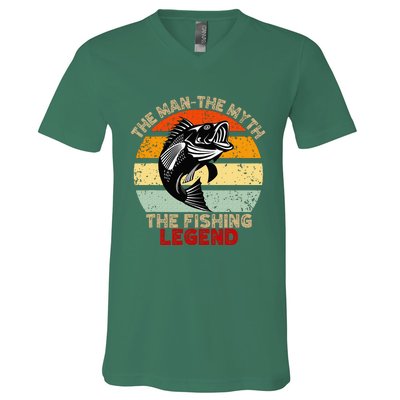 Fishing Legend Funny Freshwater Fish Lover Retirement Gift V-Neck T-Shirt