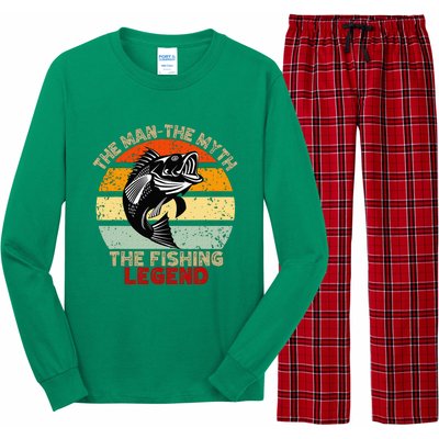 Fishing Legend Funny Freshwater Fish Lover Retirement Gift Long Sleeve Pajama Set