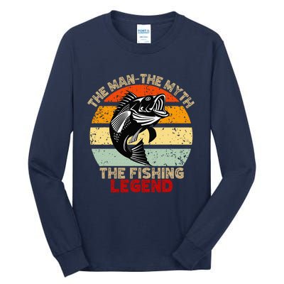 Fishing Legend Funny Freshwater Fish Lover Retirement Gift Tall Long Sleeve T-Shirt