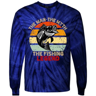 Fishing Legend Funny Freshwater Fish Lover Retirement Gift Tie-Dye Long Sleeve Shirt