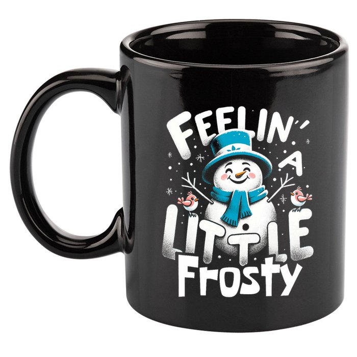 Feelin Little Frosty Snowman Merry Christmas 11oz C Handle Ceramic Mug
