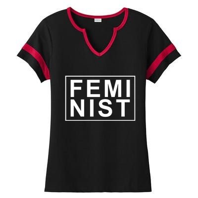 Feminist Logo Ladies Halftime Notch Neck Tee