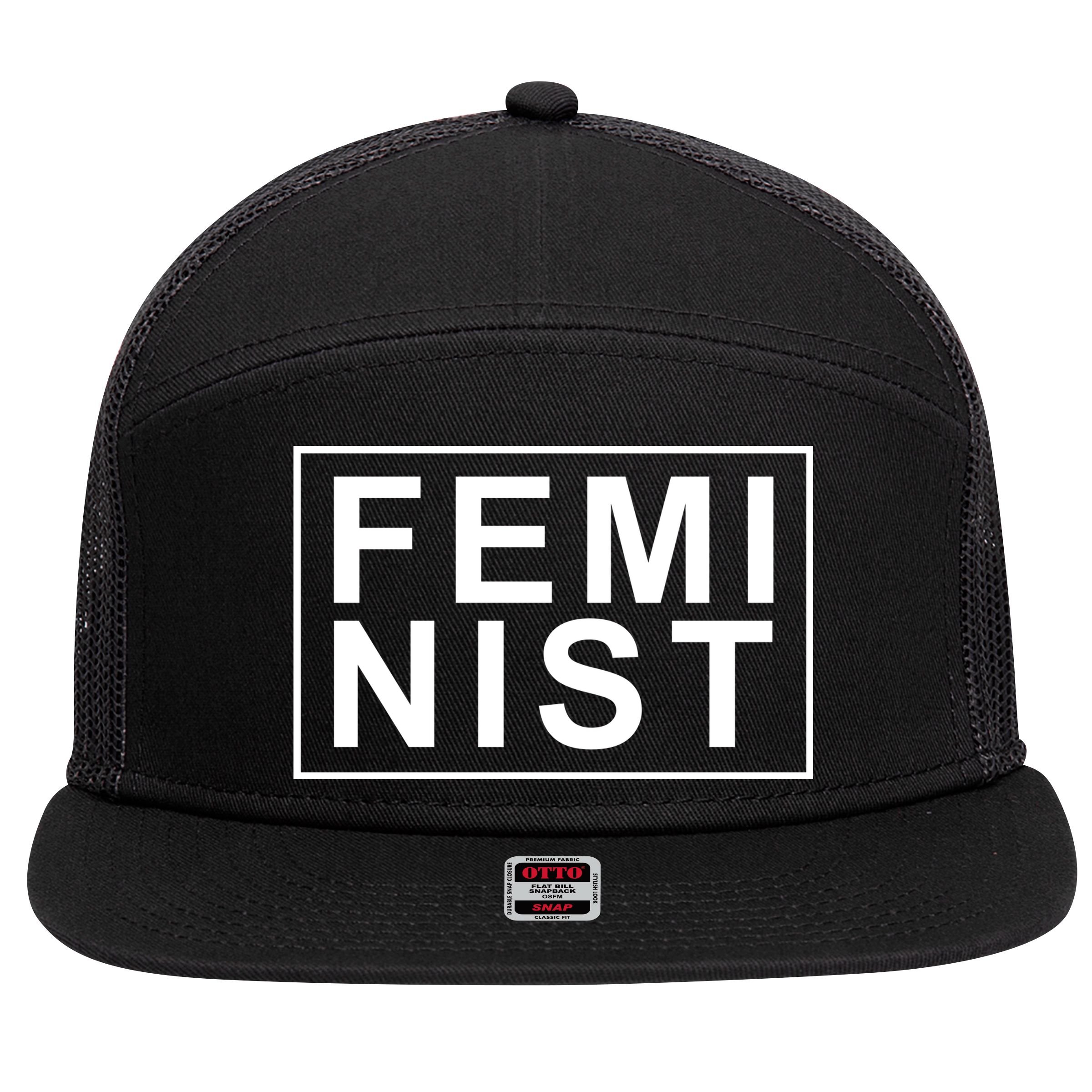Feminist Logo 7 Panel Mesh Trucker Snapback Hat