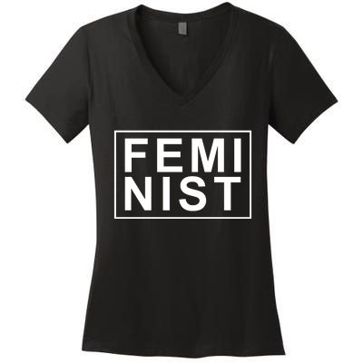 Feminist Logo Women's V-Neck T-Shirt