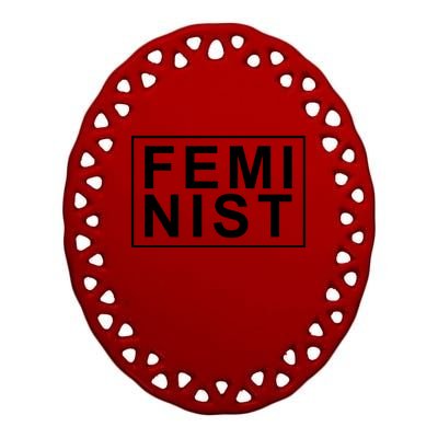 Feminist Logo Ceramic Oval Ornament