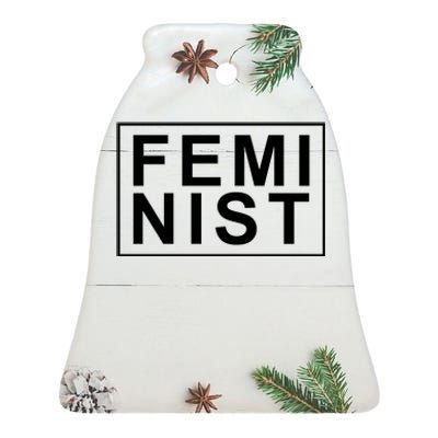 Feminist Logo Ceramic Bell Ornament