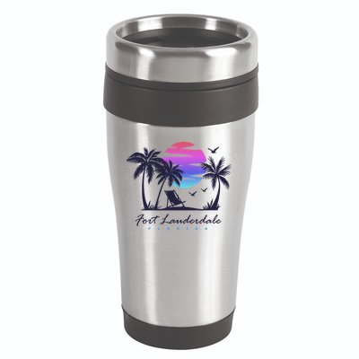 Fort Lauderdale Florida Beach Vacation Retro Vintage Sunset Gift 16oz Travel Tumbler