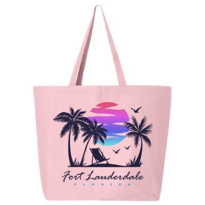 Fort Lauderdale Florida Beach Vacation Retro Vintage Sunset Gift 25L Jumbo Tote