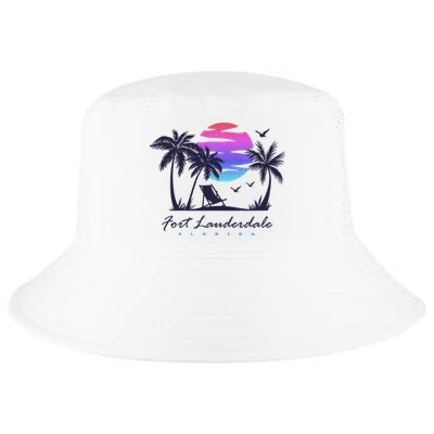 Fort Lauderdale Florida Beach Vacation Retro Vintage Sunset Gift Cool Comfort Performance Bucket Hat