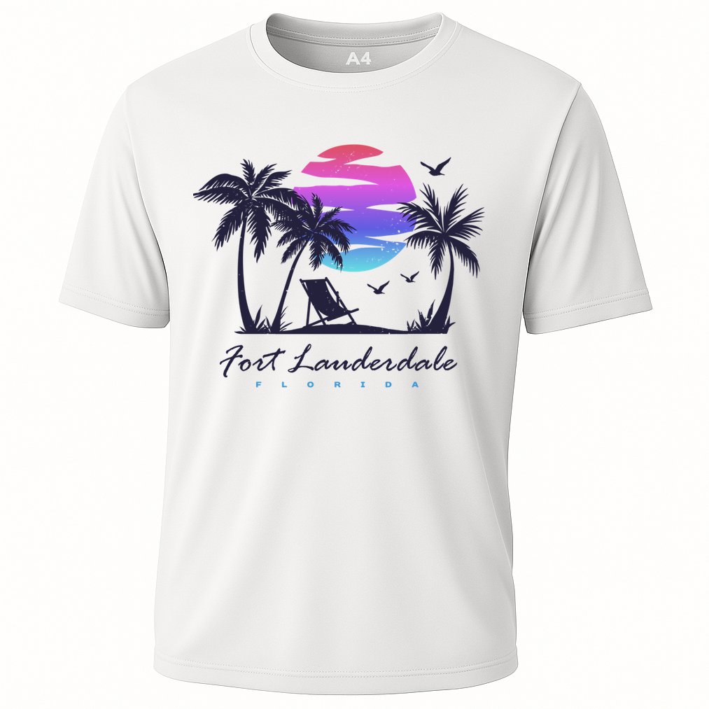 Fort Lauderdale Florida Beach Vacation Retro Vintage Sunset Gift Performance Shirt
