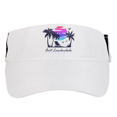 Fort Lauderdale Florida Beach Vacation Retro Vintage Sunset Gift Adult Drive Performance Visor