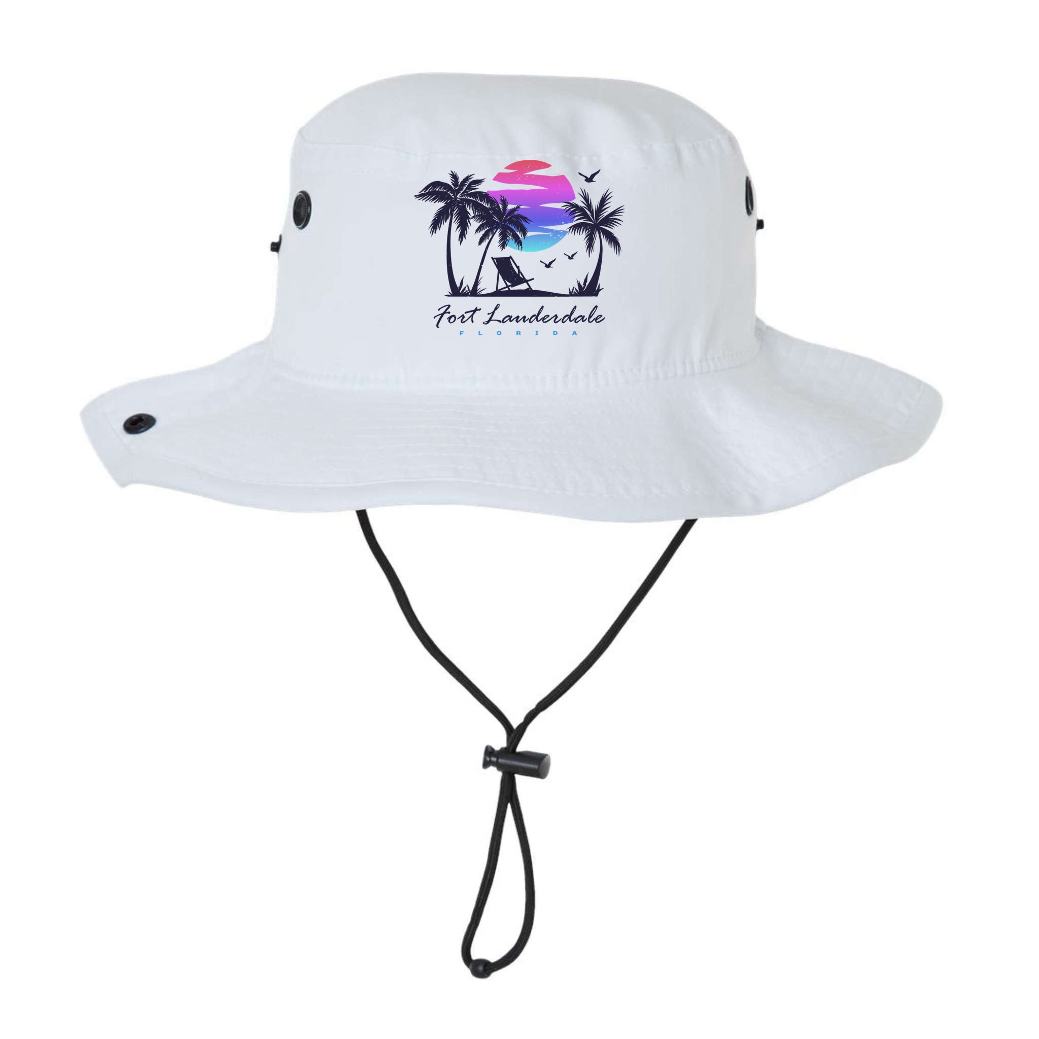 Fort Lauderdale Florida Beach Vacation Retro Vintage Sunset Gift Bucket Hat