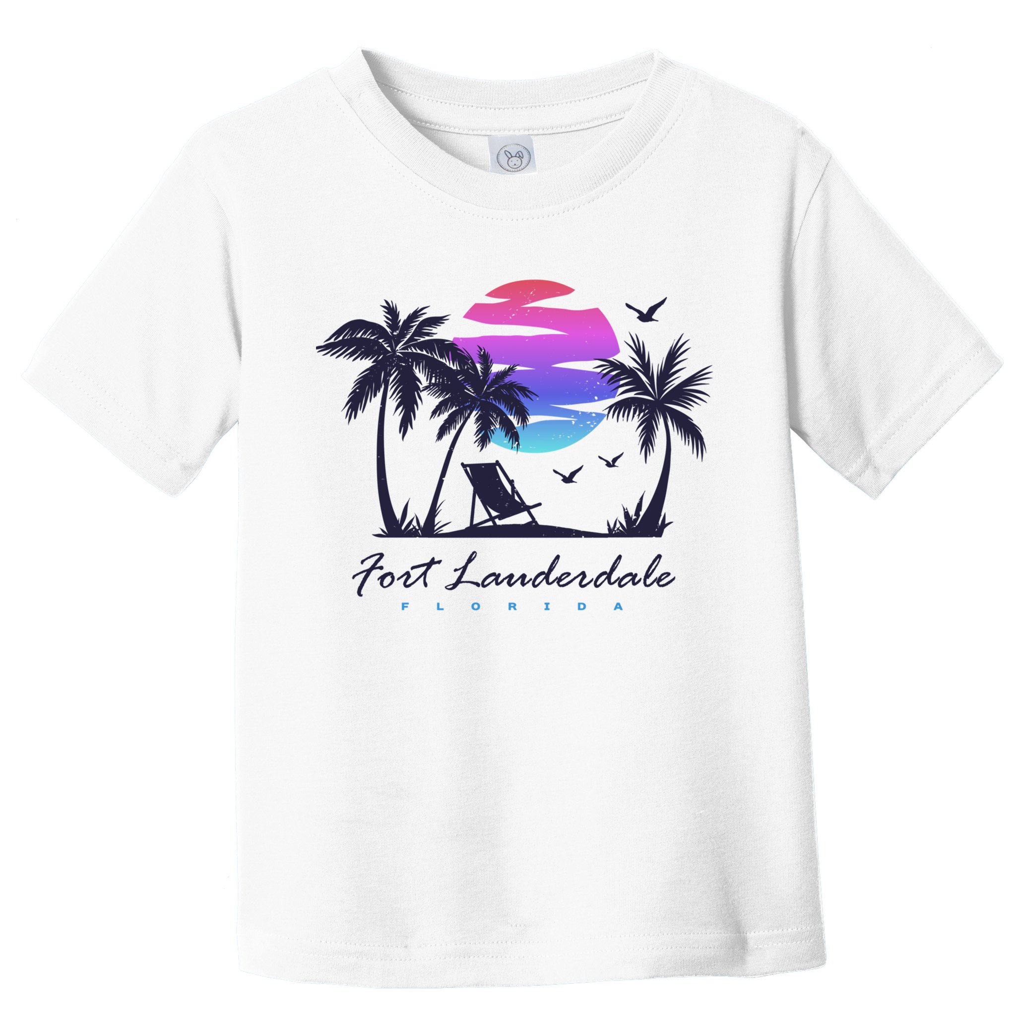 Fort Lauderdale Florida Beach Vacation Retro Vintage Sunset Gift Toddler T-Shirt