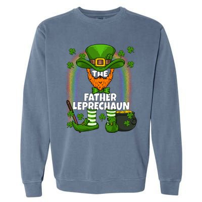 Father Leprechaun Family Matching St Patricks Day Party Gift Garment-Dyed Sweatshirt