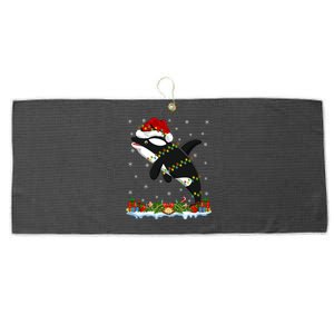 Fishing Lover Family Matching Santa Orca Fish Christmas Gift Large Microfiber Waffle Golf Towel