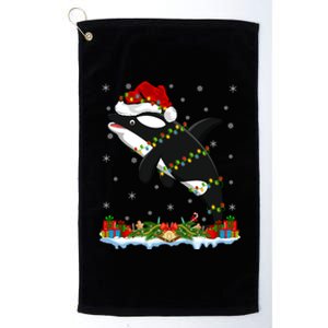 Fishing Lover Family Matching Santa Orca Fish Christmas Gift Platinum Collection Golf Towel