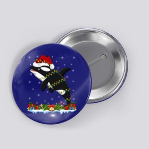 Fishing Lover Family Matching Santa Orca Fish Christmas Gift Button