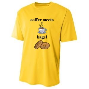 Food Lover Funny Coffee Meets Bagels Foodie Breakfast Design Gift Youth Performance Sprint T-Shirt