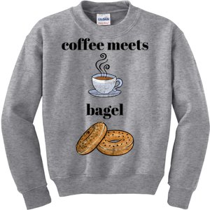 Food Lover Funny Coffee Meets Bagels Foodie Breakfast Design Gift Kids Sweatshirt