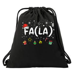 FA (LA)8 Funny Christmas Santa Fa La Math Teacher  Drawstring Bag