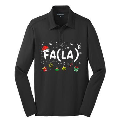 FA (LA)8 Funny Christmas Santa Fa La Math Teacher  Silk Touch Performance Long Sleeve Polo