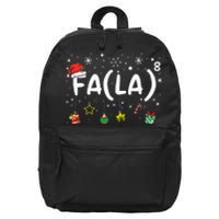 FA (LA)8 Funny Christmas Santa Fa La Math Teacher  16 in Basic Backpack