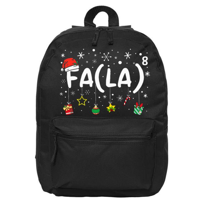 FA (LA)8 Funny Christmas Santa Fa La Math Teacher  16 in Basic Backpack