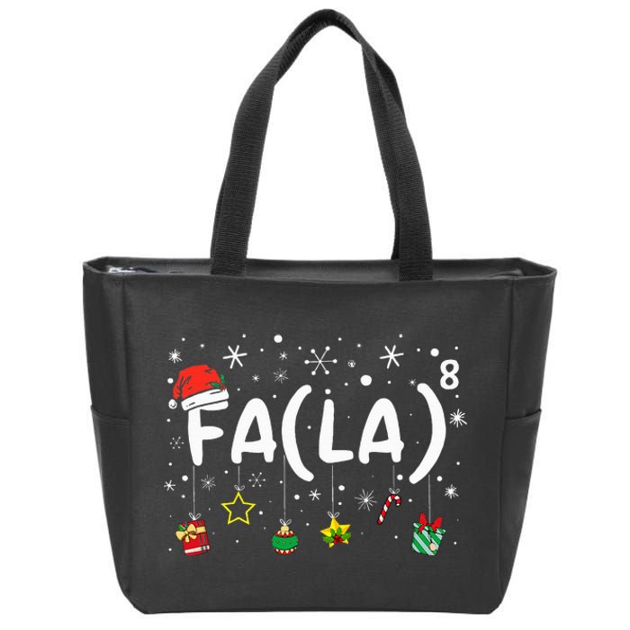 FA (LA)8 Funny Christmas Santa Fa La Math Teacher  Zip Tote Bag