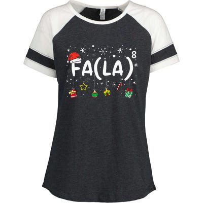 FA (LA)8 Funny Christmas Santa Fa La Math Teacher  Enza Ladies Jersey Colorblock Tee