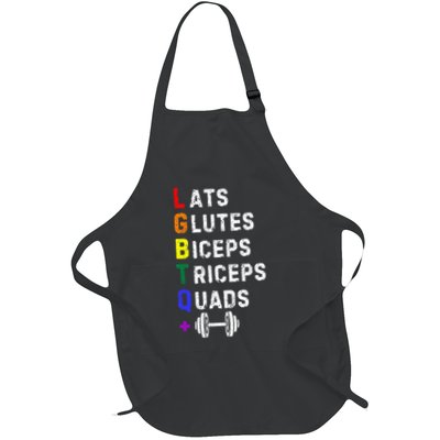 Funny Lgbtq Fitness Gym Weightlifting Pride Lifting Workout Full-Length Apron With Pockets