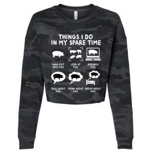 Farm Life Farming Pig Lover Fun Pig Owner And Animal Lover Cropped Pullover Crew