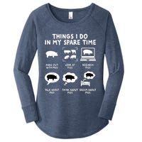 Farm Life Farming Pig Lover Fun Pig Owner And Animal Lover Women's Perfect Tri Tunic Long Sleeve Shirt