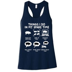 Farm Life Farming Pig Lover Fun Pig Owner And Animal Lover Women's Racerback Tank