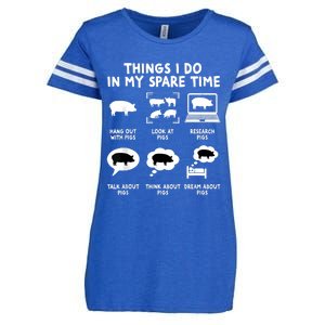 Farm Life Farming Pig Lover Fun Pig Owner And Animal Lover Enza Ladies Jersey Football T-Shirt