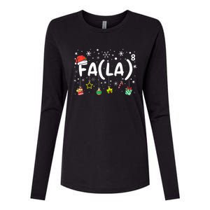 Fa (La)8 Funny Christmas Santa Fa La Math Teacher Womens Cotton Relaxed Long Sleeve T-Shirt