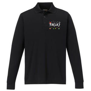 Fa (La)8 Funny Christmas Santa Fa La Math Teacher Performance Long Sleeve Polo